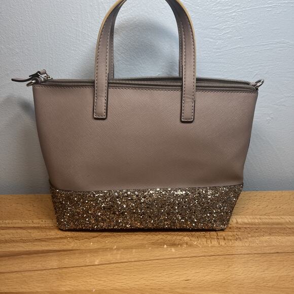 Kate Spade NY Penny Greta Court Tote Purse Glitter Sparkle Bag Cityscape Gray - Picture 3 of 16